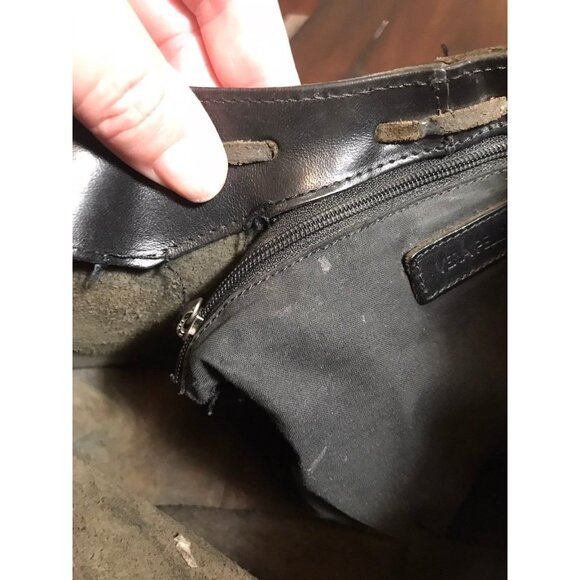 Vera Pelle Black Embossed Leather Purse Crossbody Bag - Picture 6 of 12